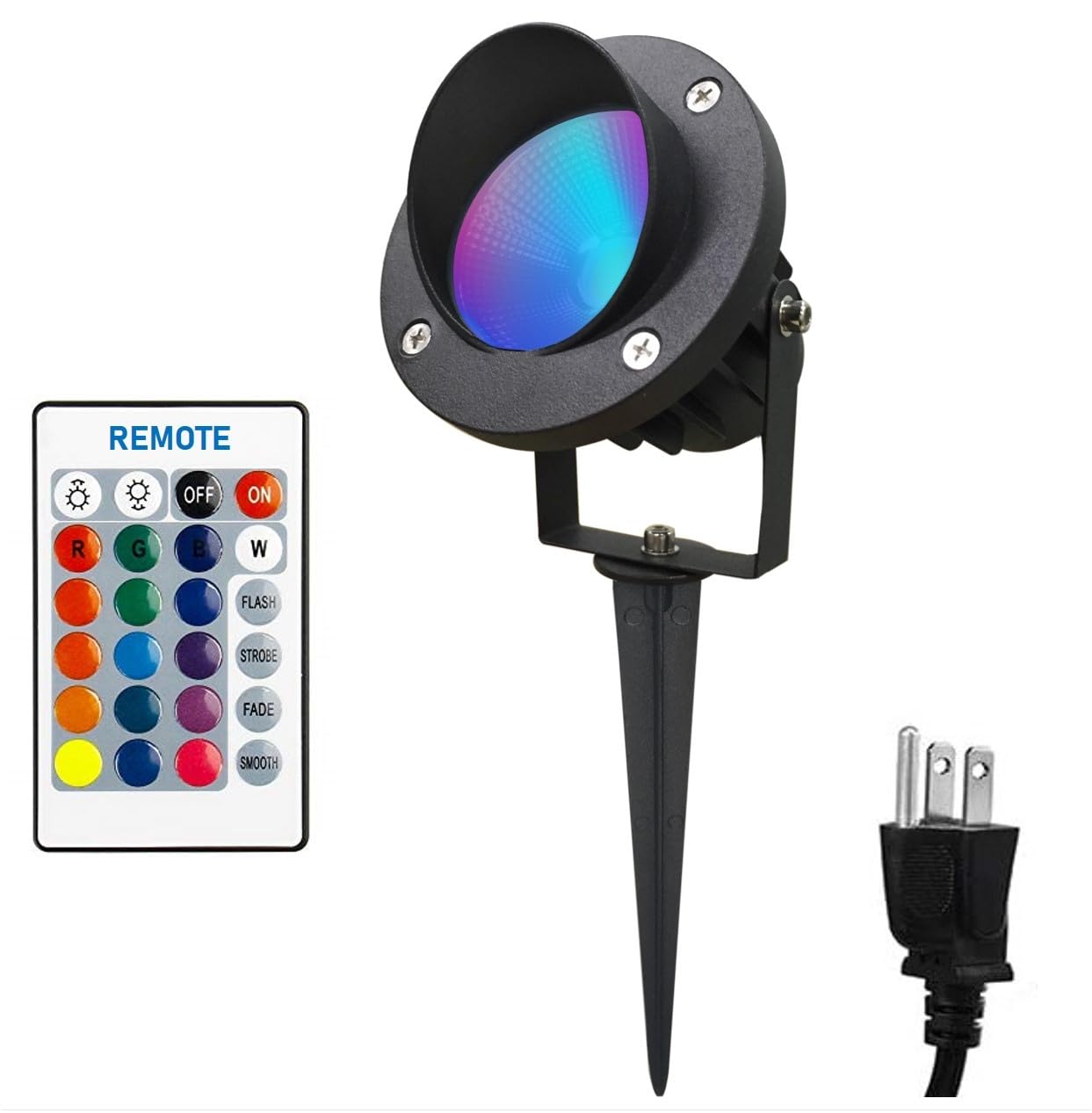 LED Color Landscape Outdoor Spotlight - 120V 25W Remote